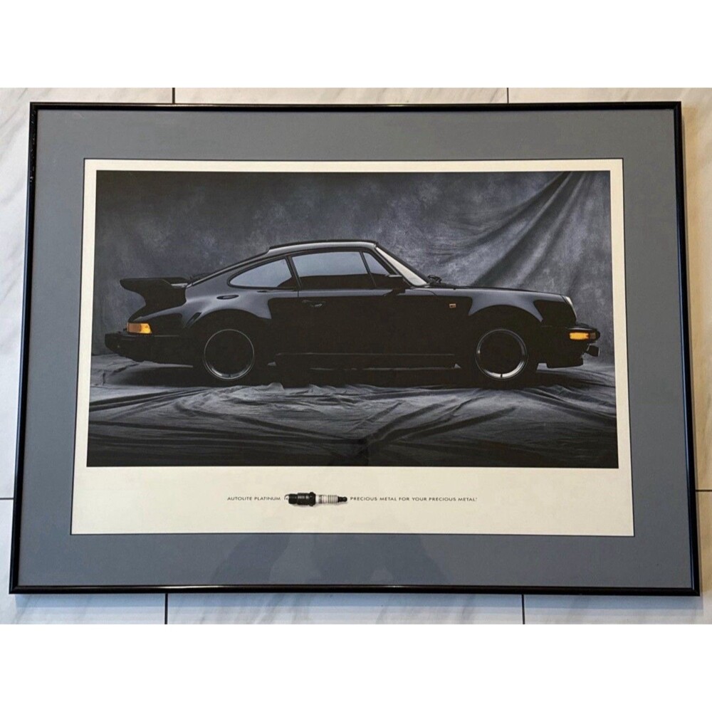 Framed Porsche 911 Turbo Wall Art Print – Automotive Poster - 22x30 Frame